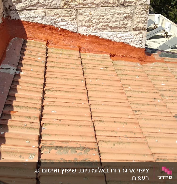 גג רעפים עם צבע אדום על הקירות